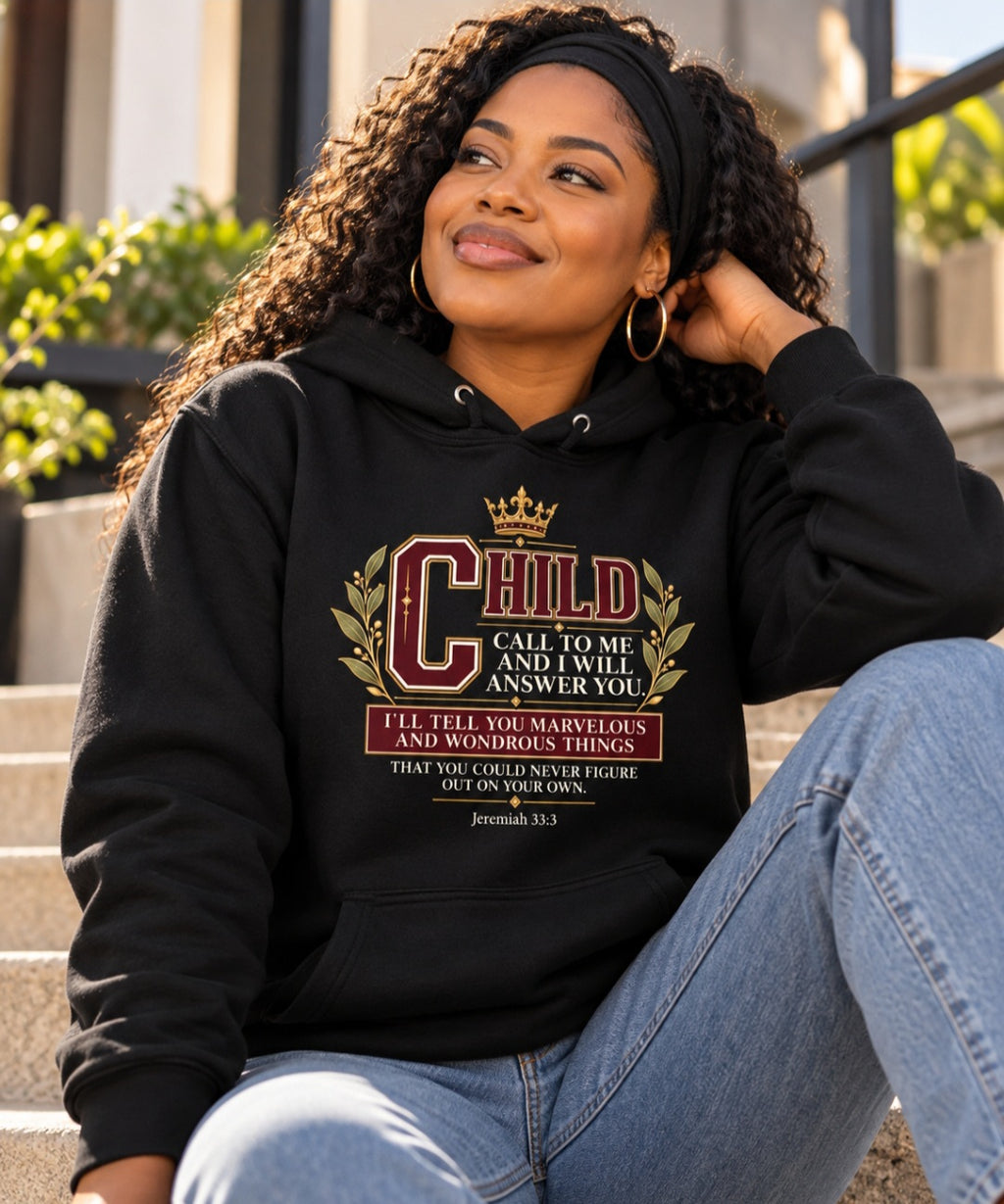 Child Hoodie | Jeremiah 33:3 | Christian Faith Streetwear | African Heritage | Sister Style