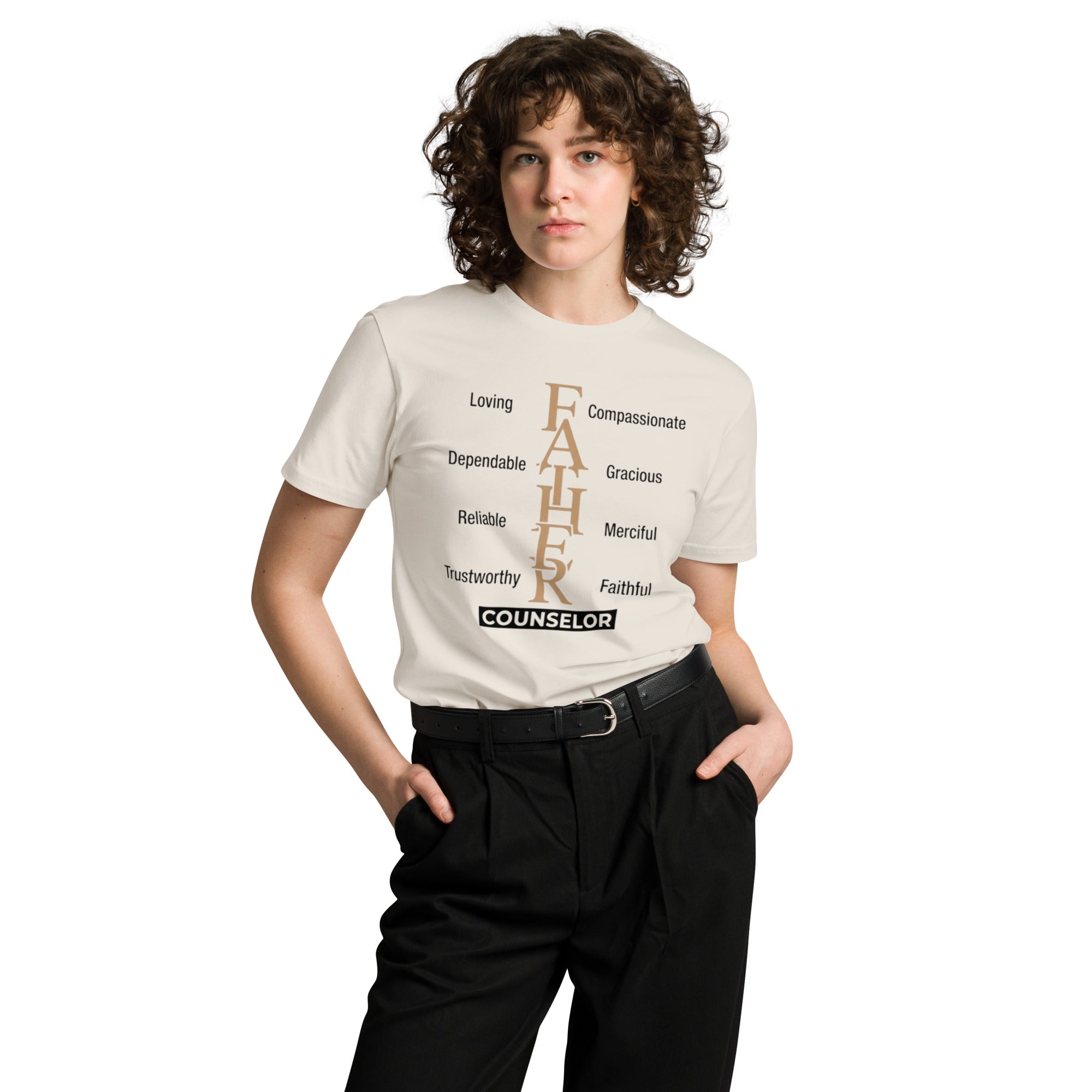 Everlasting Father Counselor Tee – Isaiah 9:6 Christian Faith Streetwear – Sister Style African heritage white tee