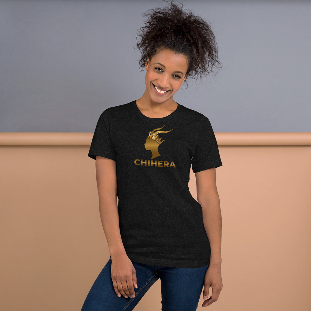 Chihera Heritage Tee black front — Zimbabwean totem faith streetwear Sister Style