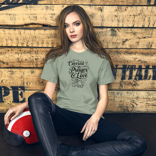 Covered in Prayer & Love Tee – Christian Faith Gift – Sister Style African Heritage